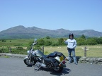 Isabel posing with the bike in North Wales.