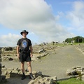 Hadrians Wall - Micha in front of foundations
