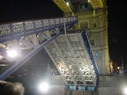 Tower Bridge opening at night