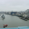 Views from the top of Tower Bridge - upriver onto HMS Belfast