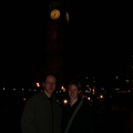 Zane and Kimmin in front of Big Ben at night
