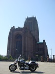 The bike outside the Liverpool cathedral