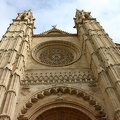 Looking up at the facade of the Mallorca Cathedral