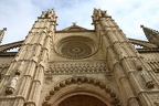 Looking up at the facade of the Mallorca Cathedral