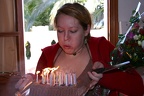 Katie blowing out birthday candles
