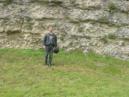 Micha in front of a section of the roman wall