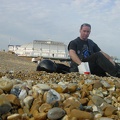 Traditional english tucker: Fish and Chips on the 'beach' (Yes, they use pebbles, not sand, in England)