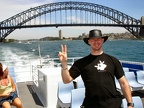 Micha in front of Sydney Harbour bridge