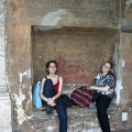 Dana and Morgen taking a rest while touring the Castel S. Angelo.
