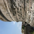 The sheer walls of the Castel S. Angelo