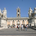 The grand staircase with statues of the Tiber and Nile, leading up to the Piazza del Campidogio.