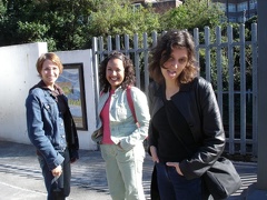 Uli, Arcelia, and Dana waiting for the tube