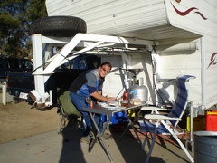 cooking under the 5th Wheeler ......