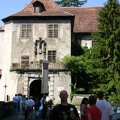 Micha in front of the entrance to the old castle of Meersburg
