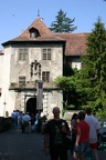 Micha in front of the entrance to the old castle of Meersburg
