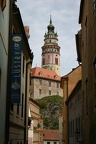 The imposing tower of ?eský Krumlov castle