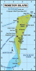 Map of Moreton Island.
Courtesy of the Australian Registry of Tourism &amp; Accommodation.
