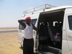 Picture 783.jpg - Maurice in front of our small bus - on the way to St Catherines Sinai