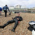 Grzegorz relaxing on Brighton beach