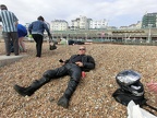 Grzegorz relaxing on Brighton beach