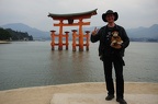 Micha in front of torii gate.