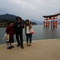 Etsuko-san, Kanae-san,  and Micha in front of torii gate.