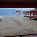 View onto torii gate from the Itsukushima shrine.