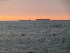 Large shipping in the English Channel.