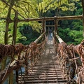 Vine bridge over the Iya valley on Route 32.