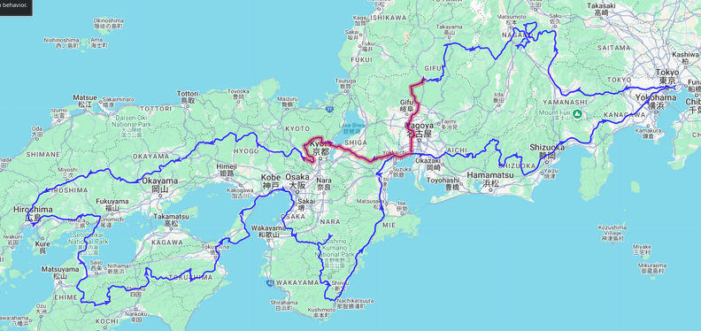 Hiroshima Tour Route Map - Day 3

Length: 342km, ↗6135m, ↘6255m
Time: 12:12:41h, Speed: 28.0km/h
Moving: 07:24:15h, Speed: 46km/h

Start: Sunday, 4 May 2025 07:11:43 JST
End: Sunday, 4 May 2025 19:24:24 JST
Points: 6794 (6794)