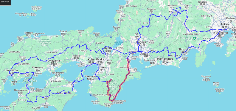 Hiroshima Tour Route Map - Day 9

Length: 331km, ↗5555m, ↘6335m
Time: 09:11:54h, Speed: 36.0km/h
Moving: 06:35:15h, Speed: 50km/h

Start: Saturday, 10 May 2025 08:30:45 JST
End: Saturday, 10 May 2025 17:42:39 JST
Points: 5019 (5019)