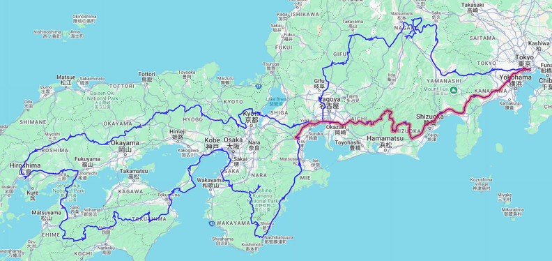 Hiroshima Tour Route Map - Day 10

Length: 583km, ↗11010m, ↘11055m
Time: 15:23:54h, Speed: 38km/h
Moving: 10:22:05h, Speed: 56km/h

Start: Sunday, 11 May 2025 05:58:42 JST
End: Sunday, 11 May 2025 21:22:36 JST
Points: 8733 (8733)