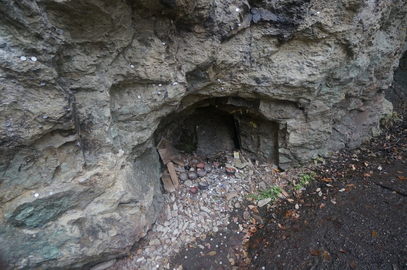 Fukiware Falls - a small shrine carved into the rock wall. DSC08013.JPG